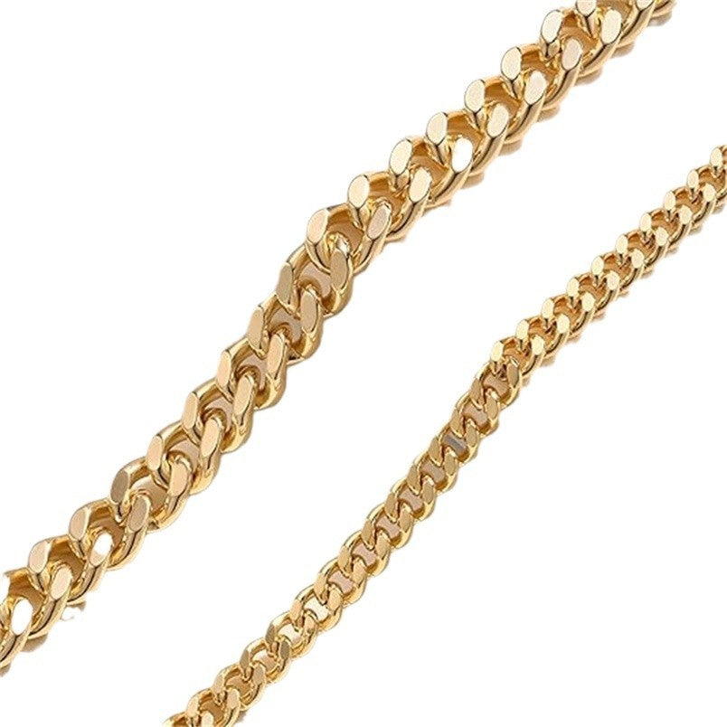Simple Fashion Double Layer Cuban Link Chain Anklet