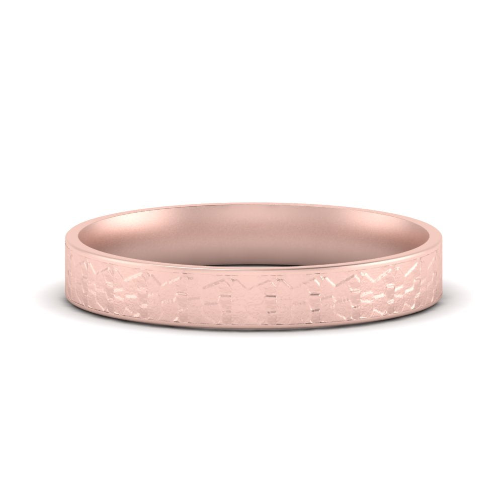 Unique Rock Textured Mens Wedding Band