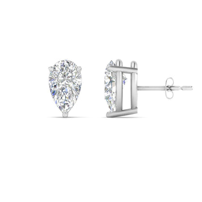 Three-Prong Pear Diamond Solitaire Stud Earrings [IGI Certified]