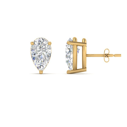 Three-Prong Pear Diamond Solitaire Stud Earrings [IGI Certified]