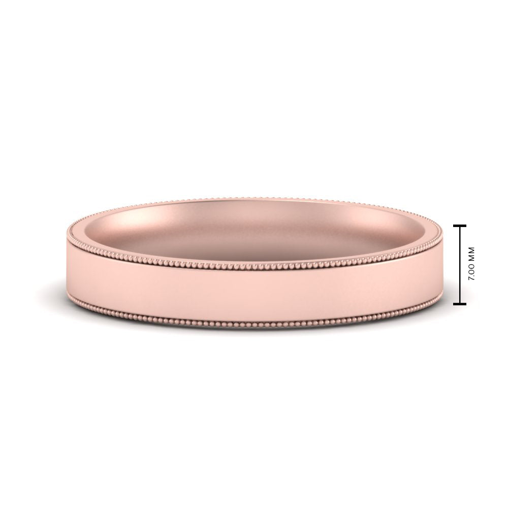 Stepped Edge Comfort Fit Flat Mens Band