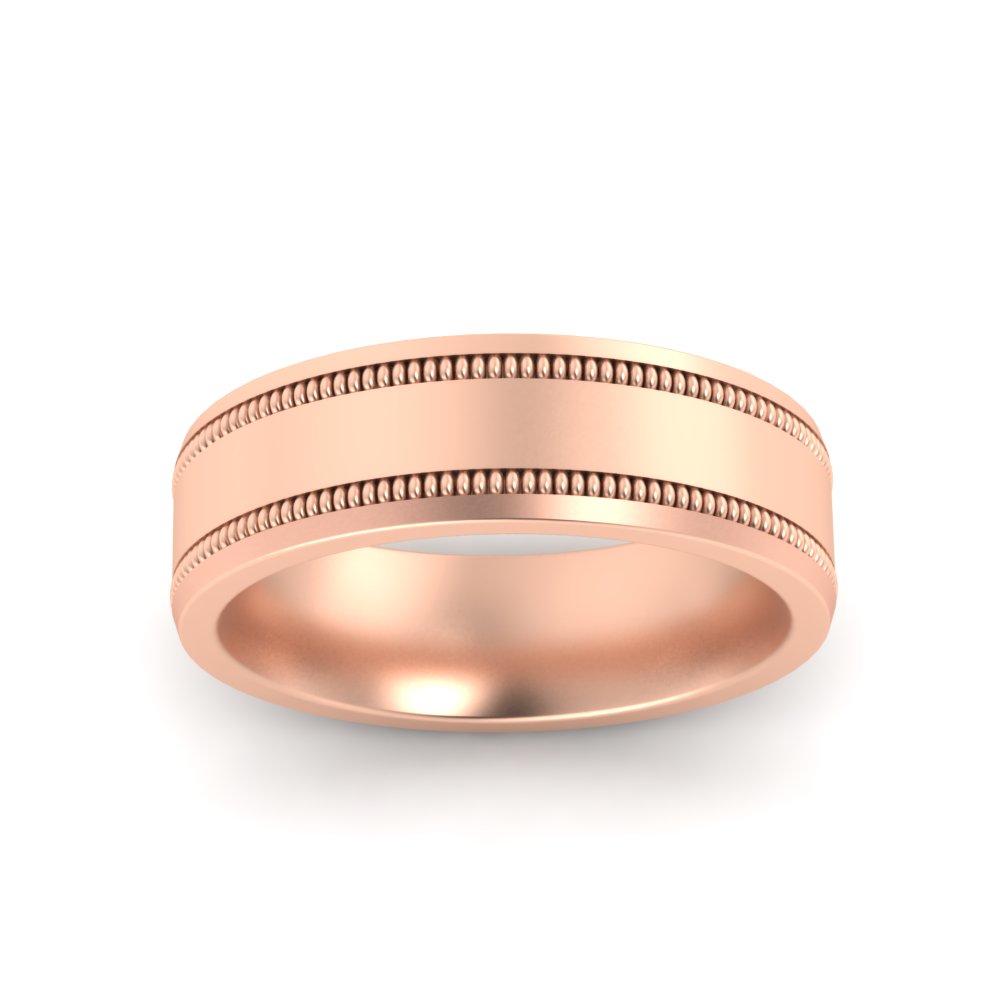 Mens Band Double Milgrain