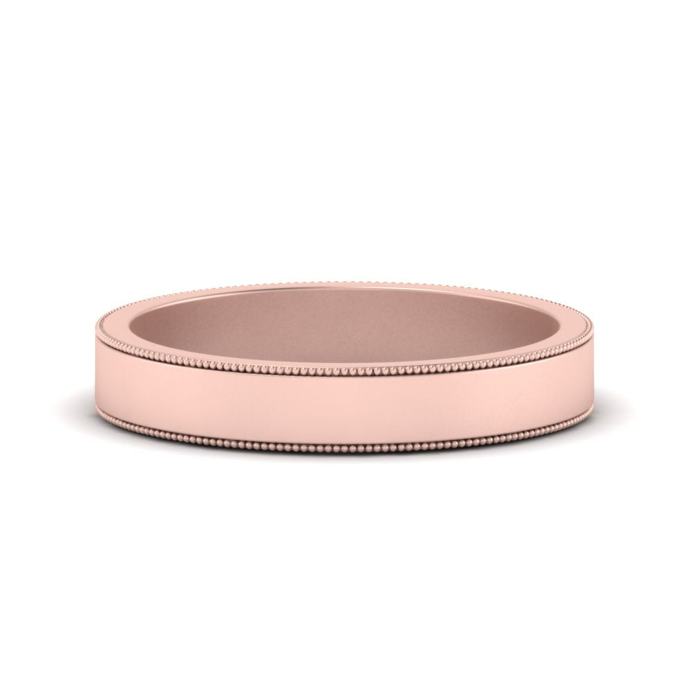 Flat Milgrain Mens Wedding Band