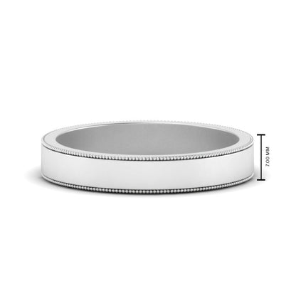 Flat Milgrain Mens Wedding Band
