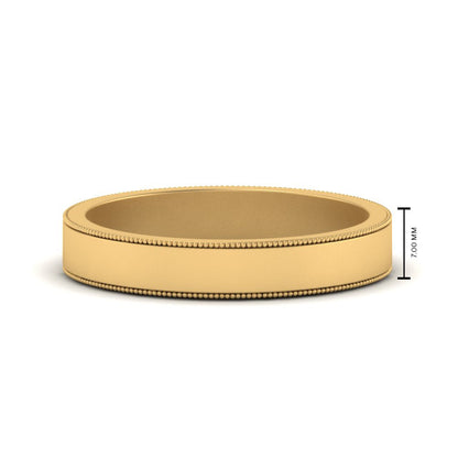 Flat Milgrain Mens Wedding Band