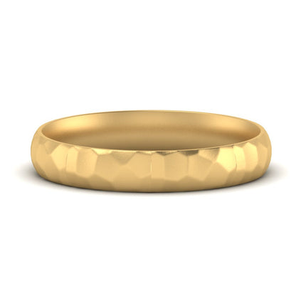 Mens Hammered Comfort Fit Wedding Band