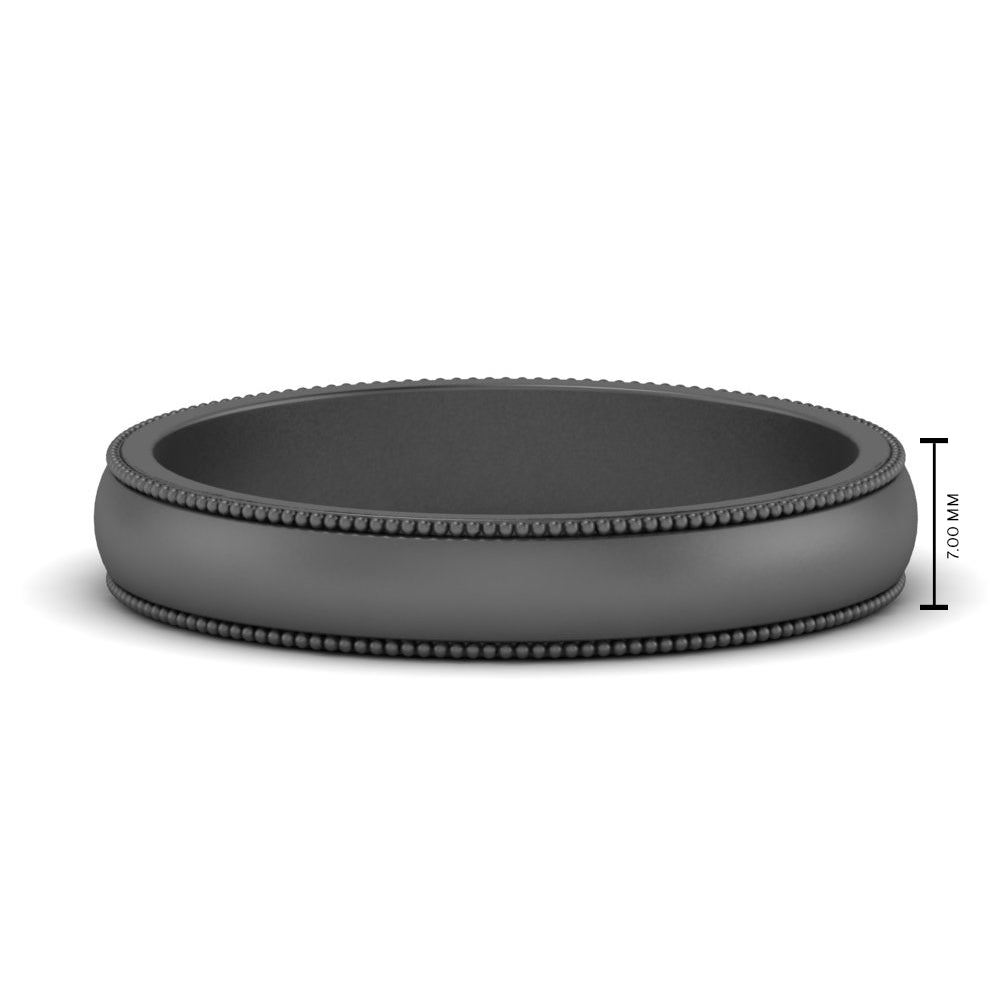 Milgrain Matte Finish Mens Band