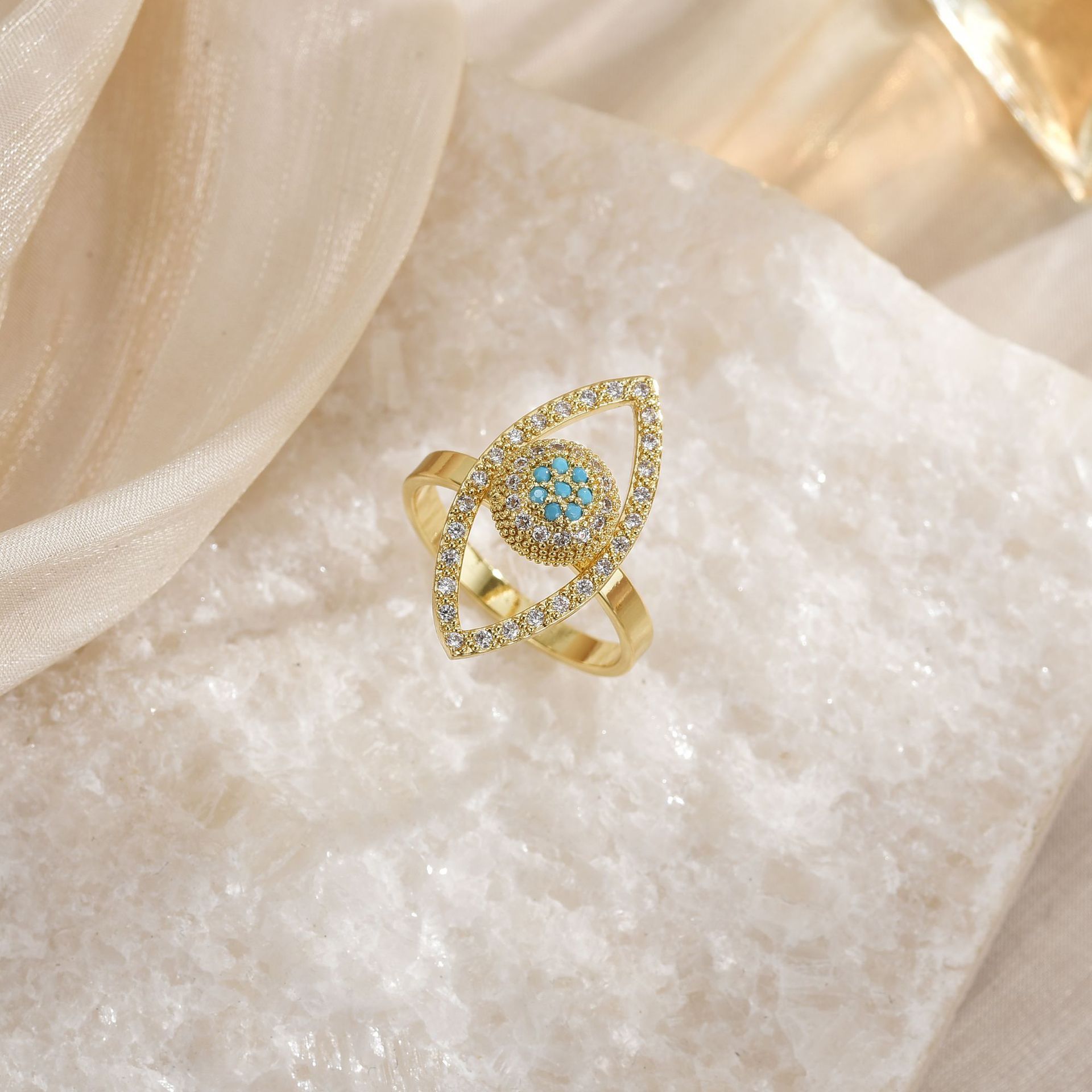 Temperament Wild Affordable Luxury Copper Plating 18K Gold Ring