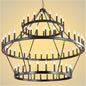 2 Tier Farmhouse Wagon Wheel Chandelier