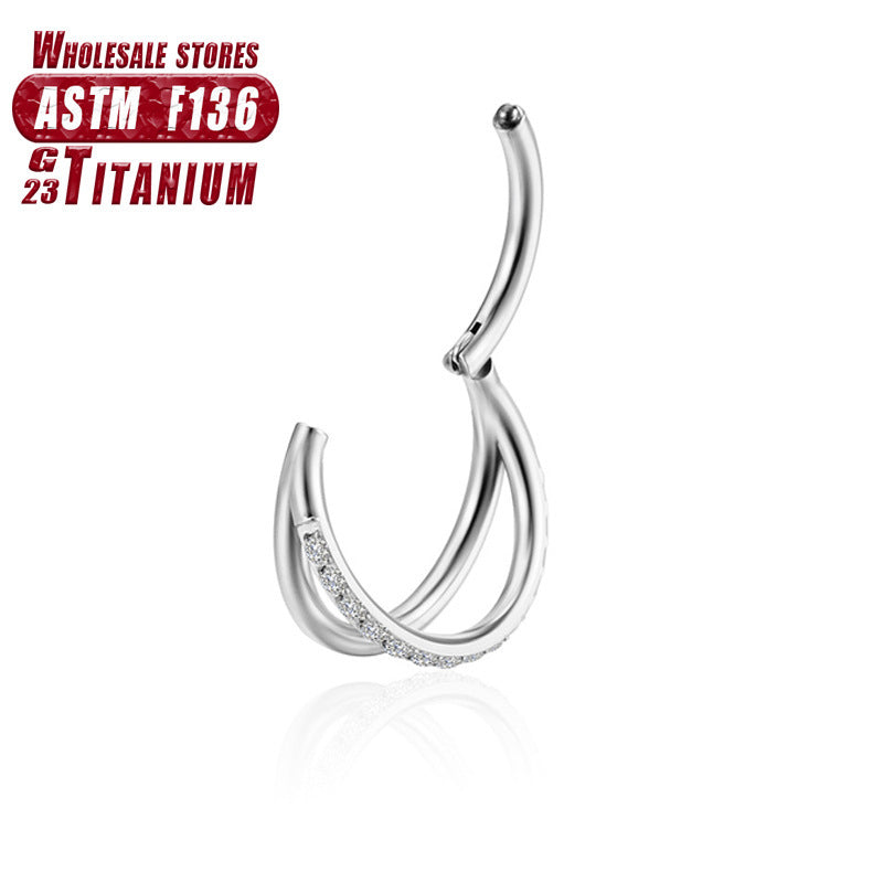 F136 Titanium Alloy Fork Nose Ring Human Body Puncture Ornament