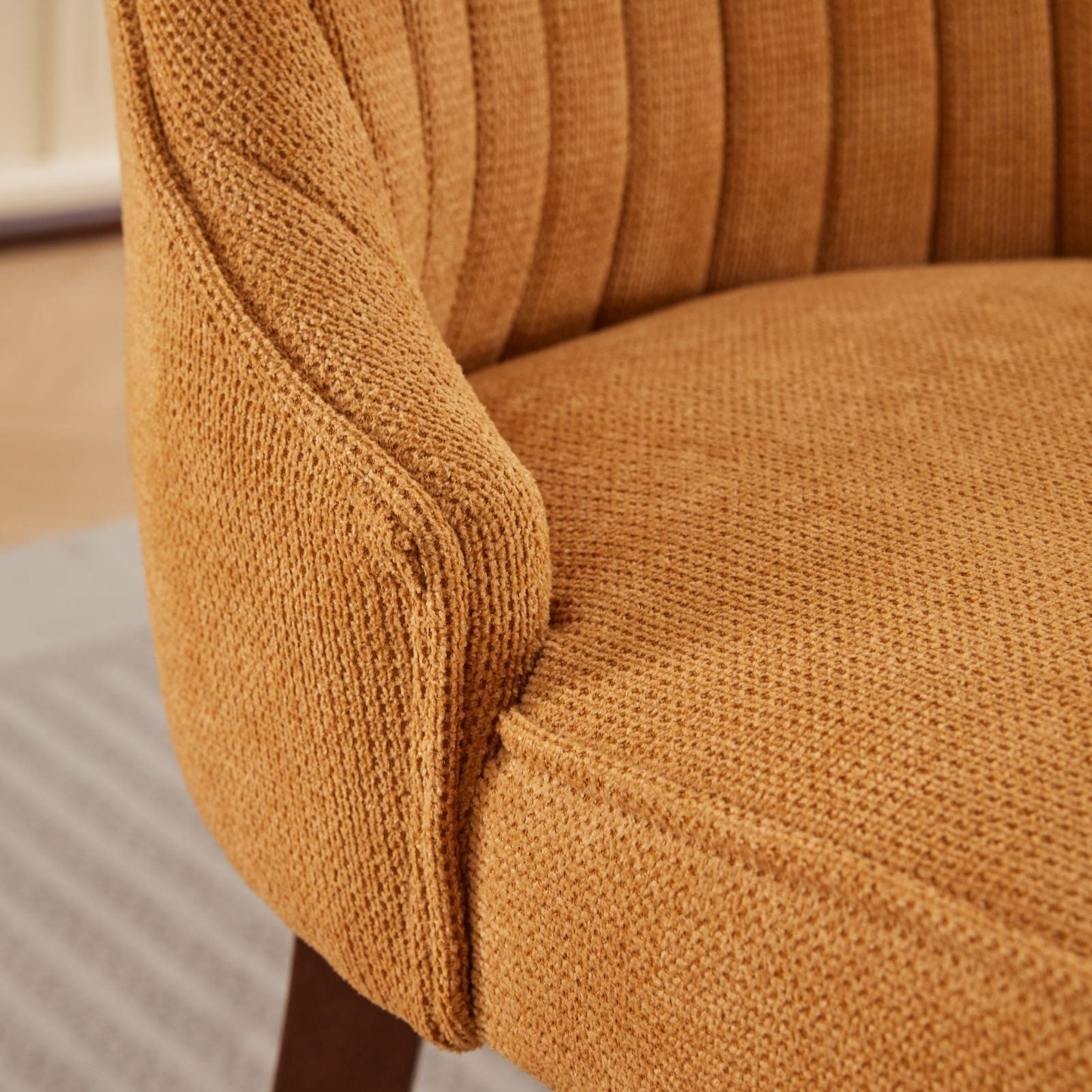 Set of 2 Rayon Cloth Flocking Linen Dining Chairs