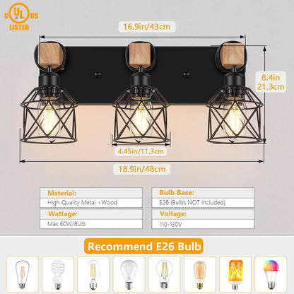 3-Light Farmhouse Vanity Light