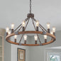 31" Farmhouse Wagon Wheel Chandelier