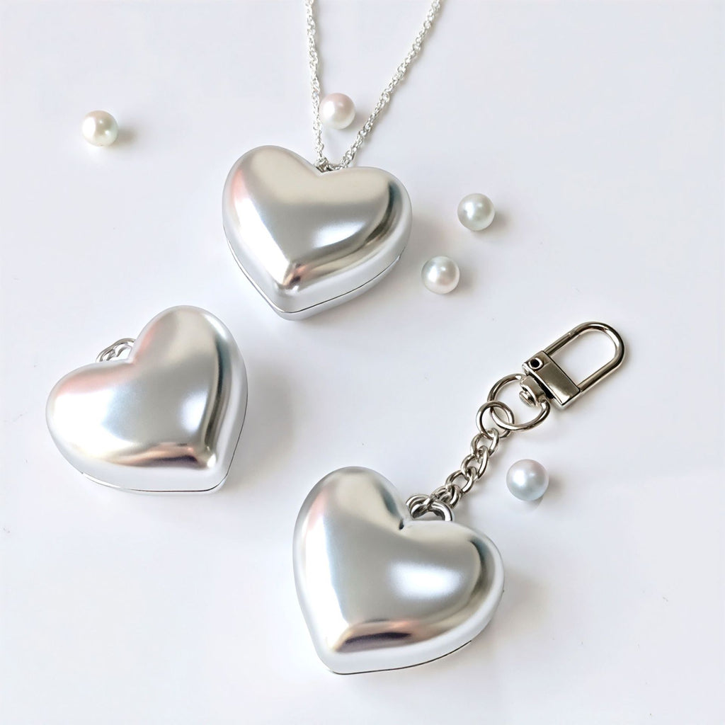 Makeup Blue White Heart Shape Key Chain New