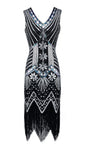 Retro Style Sequin Bead Dress Front Back Evening Dresses