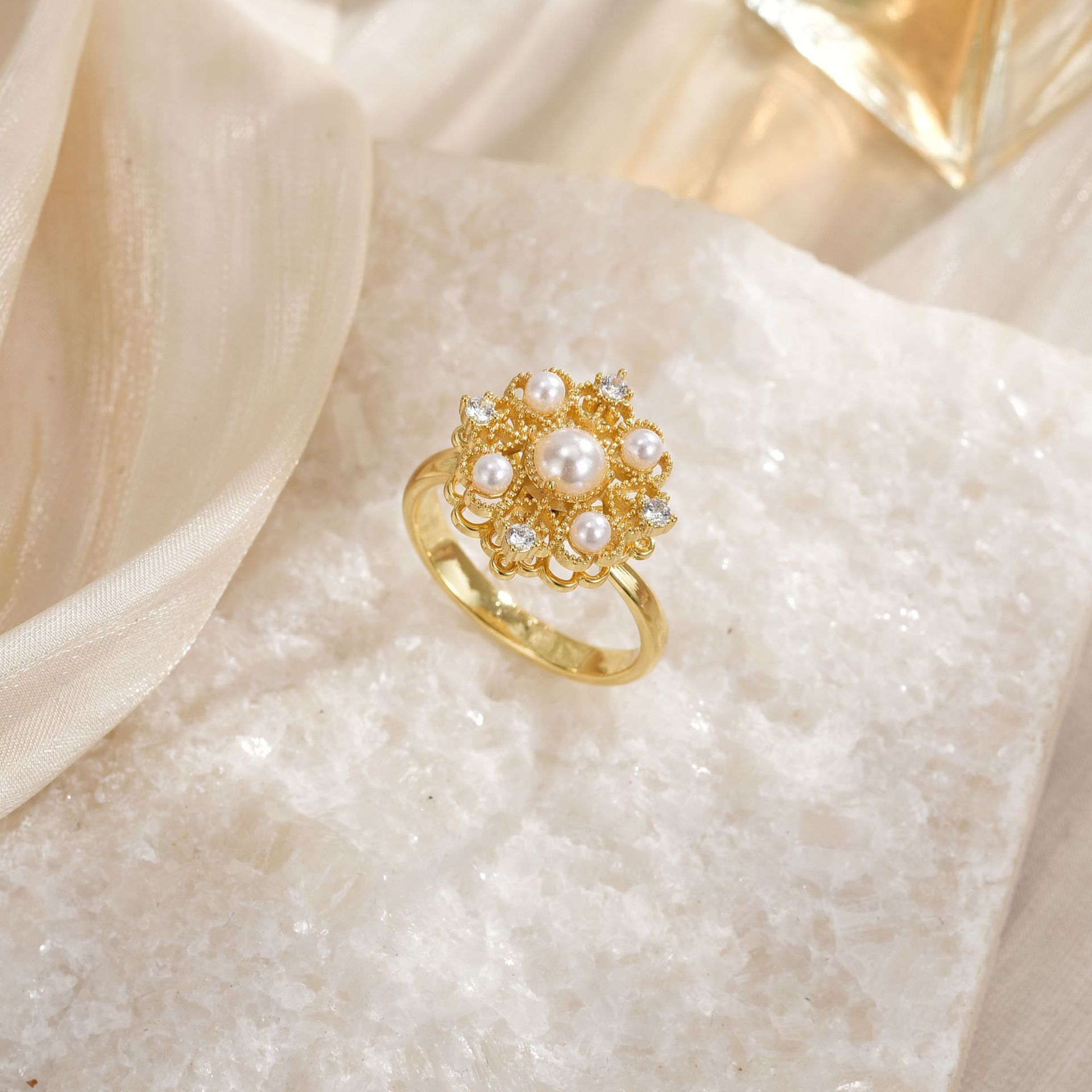 Temperament Wild Affordable Luxury Copper Plating 18K Gold Ring