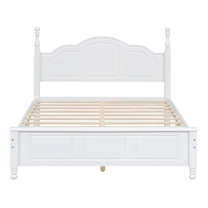 Full Size Wood Platform Bed Frame,Retro Style Platform