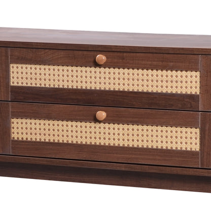 Modern Farmhouse Rattan TV Stand