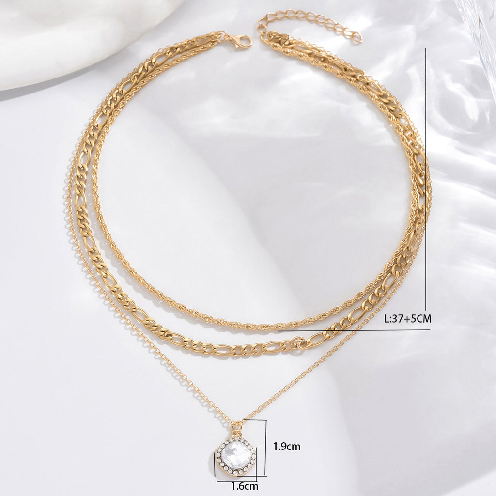 Multi-layer Pendant Necklace Fashion Women's Accessories Hemp Flowers Chain