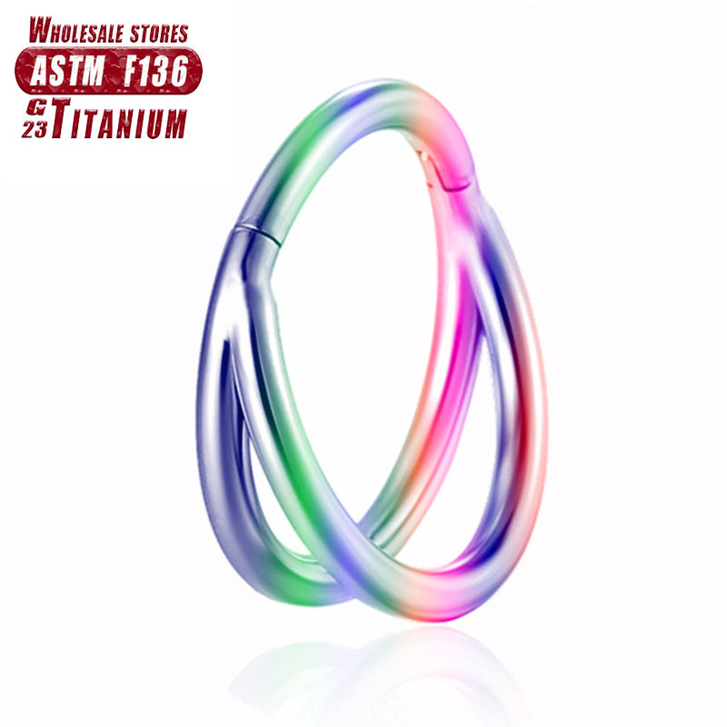 F136 Titanium Alloy Fork Nose Ring Human Body Puncture Ornament