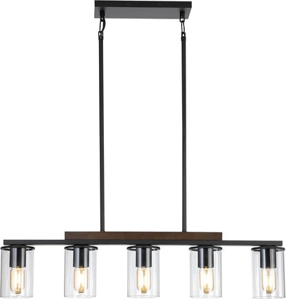 Farmhouse Black Linear Chandelier