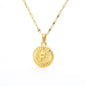 English Alphabet Disc Necklace Women And Men