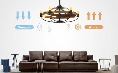 Farmhouse Caged Ceiling Fan Light Fixture