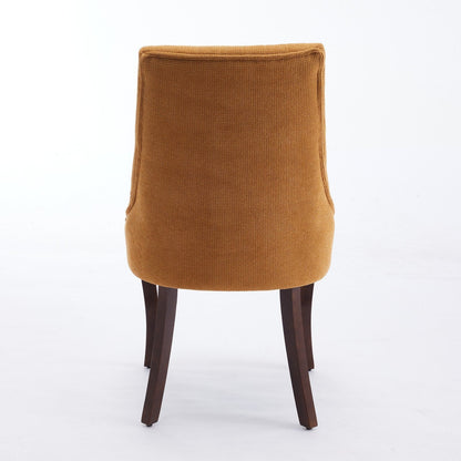 Set of 2 Rayon Cloth Flocking Linen Dining Chairs