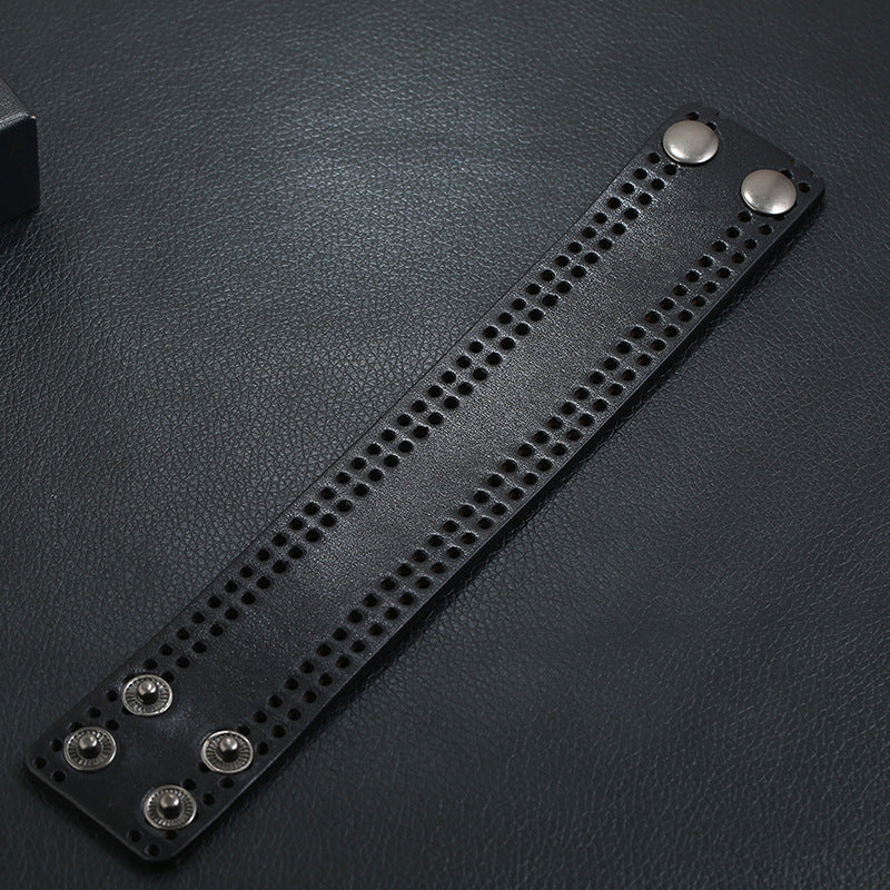 Simple Punk Men And Women Same Style Cattle Leather Bracelet