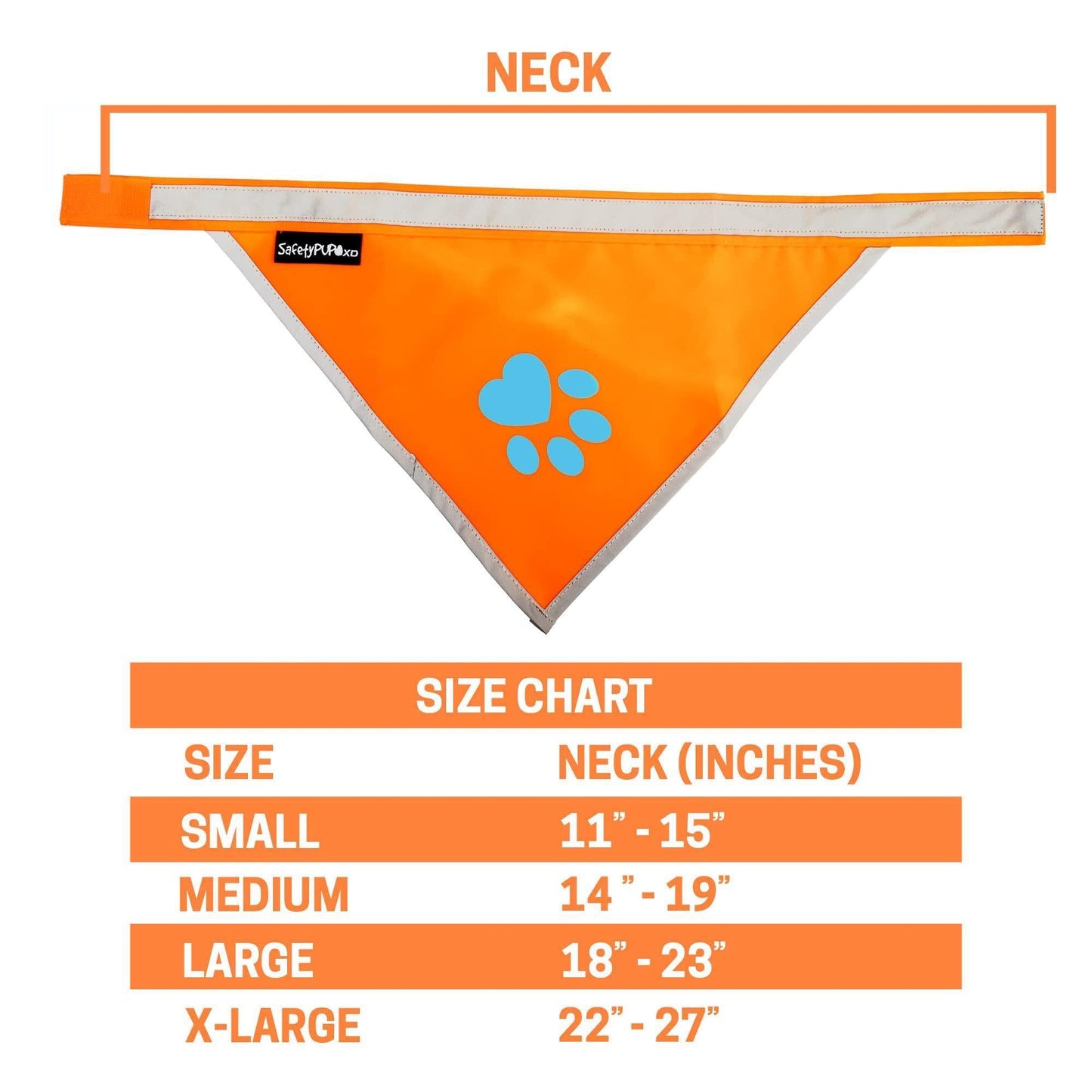 Orange Dog Bandana Chest Size 24.5 Inch Neck Size 22 inch Hi Visibility