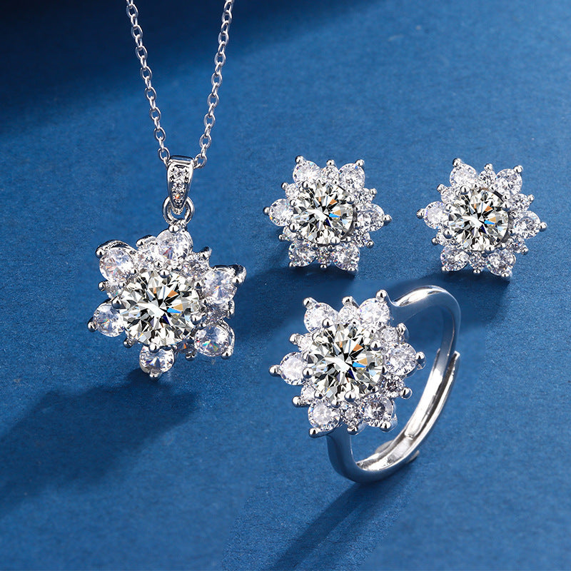 SUNFLOWER Necklace Suit Micro-inlaid Full Diamond