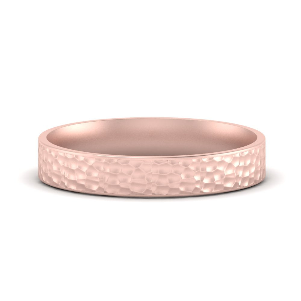Hammered Finish Mens Wedding Band