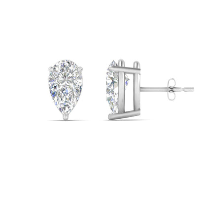 Three-Prong Pear Diamond Solitaire Stud Earrings [IGI Certified]