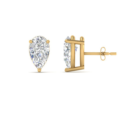 Three-Prong Pear Diamond Solitaire Stud Earrings [IGI Certified]