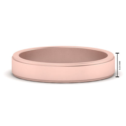 Simple Flat Wedding Band 4MM