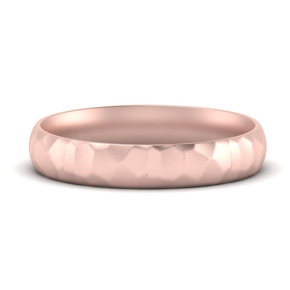 Mens Hammered Comfort Fit Wedding Band