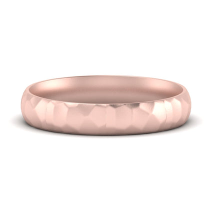 Mens Hammered Comfort Fit Wedding Band