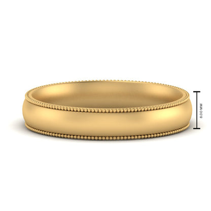 4 mm Milgrain Comfort Fit Mens Wedding Band