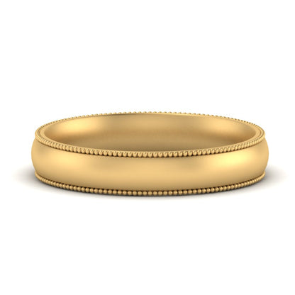 4 mm Milgrain Comfort Fit Mens Wedding Band