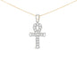 Men's 10K Yellow Gold 1.00 Cttw Ankh Cross Pendant