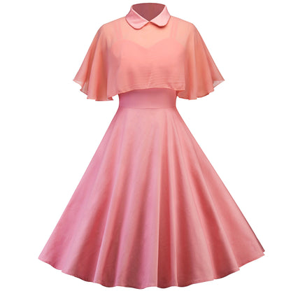 Two-piece With Shawl Doll Collar Black Dresses
