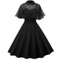 Two-piece With Shawl Doll Collar Black Dresses