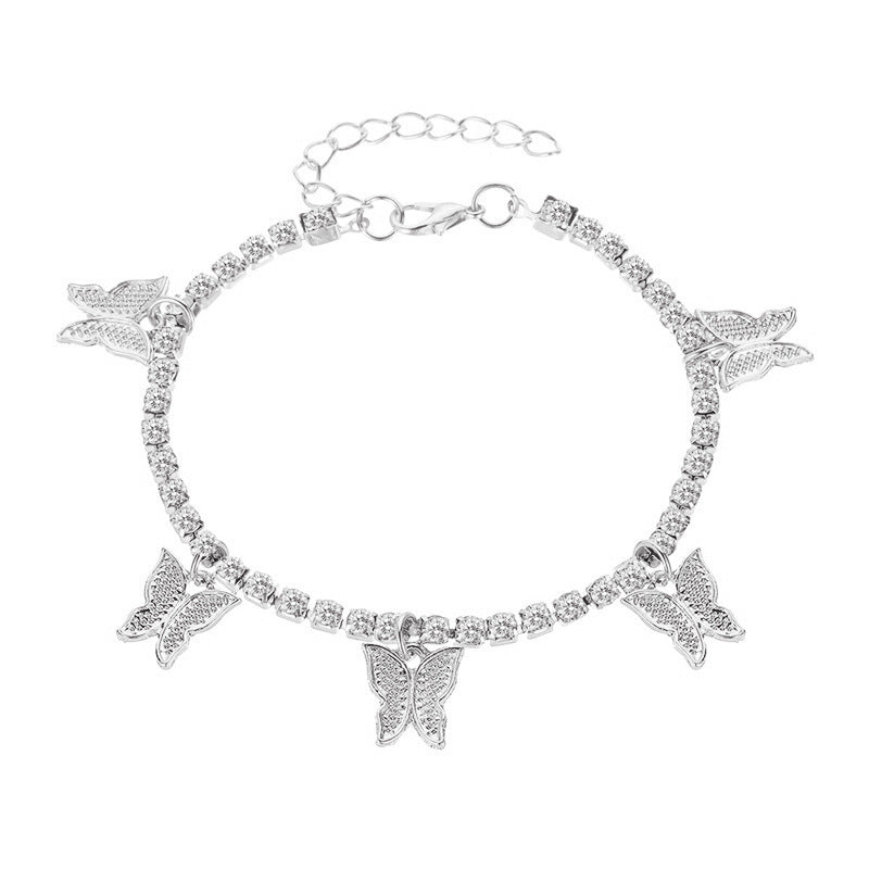 Simple Temperament Small Butterfly Tassel Anklet