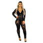 Slim Fit Sequin Deep V One-piece Suits