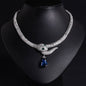S925 Silver Snake-Shaped Cubic Zirconia Necklace