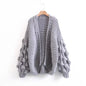 Women's Comfortable Hand-woven Ball Lantern Sleeve Sweaters