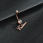 Zircon English Alphabet Belly Button Body Jewelry
