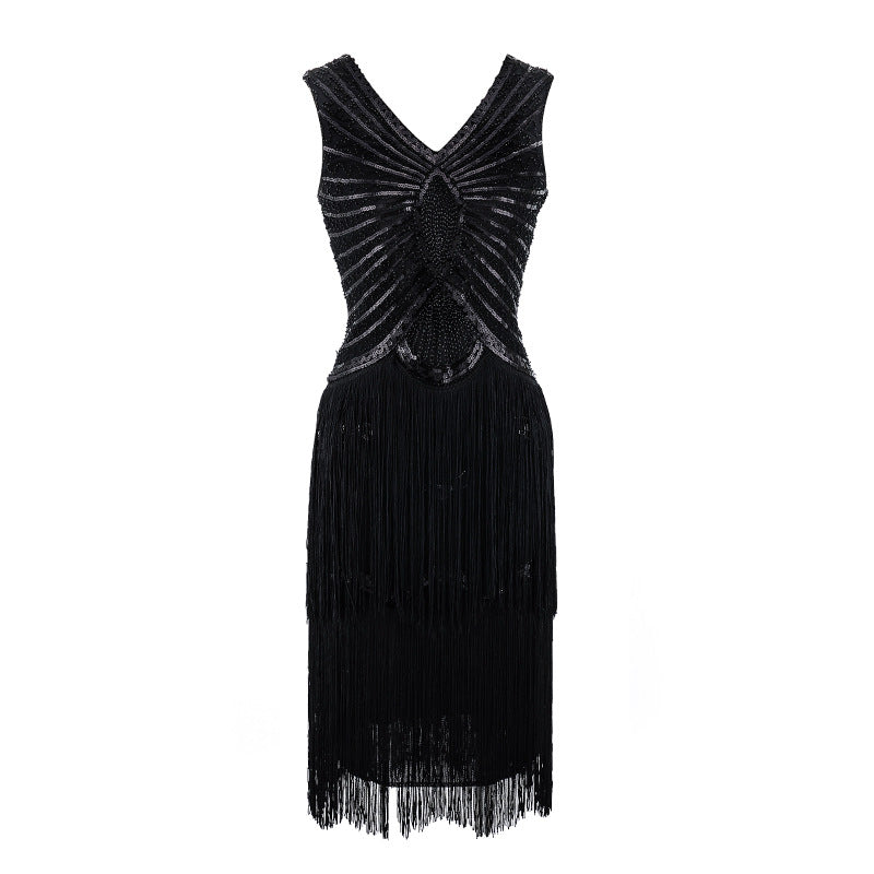Sequined Handmade Beaded Dress Tassel Sleeveless Wedding Dresses