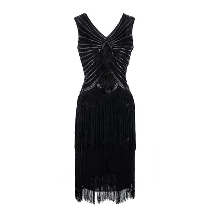 Sequined Handmade Beaded Dress Tassel Sleeveless Wedding Dresses