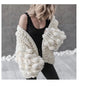 Women's Comfortable Hand-woven Ball Lantern Sleeve Sweaters